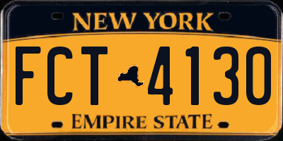NY license plate FCT4130