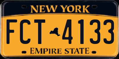 NY license plate FCT4133