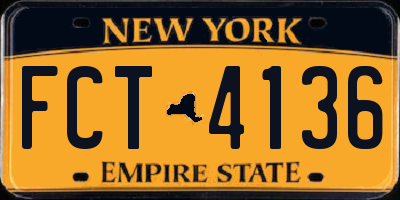 NY license plate FCT4136