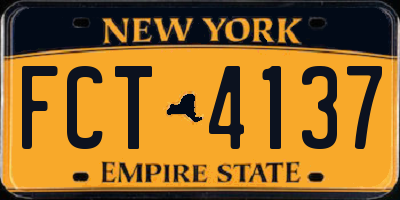 NY license plate FCT4137