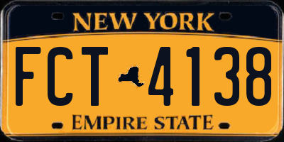 NY license plate FCT4138