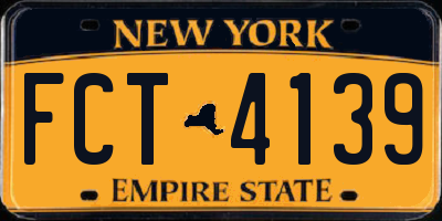 NY license plate FCT4139