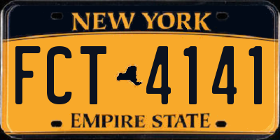 NY license plate FCT4141