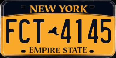 NY license plate FCT4145