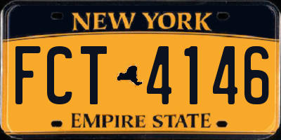NY license plate FCT4146