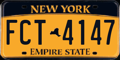 NY license plate FCT4147