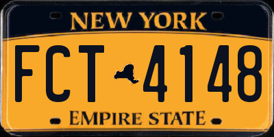 NY license plate FCT4148