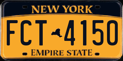 NY license plate FCT4150