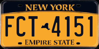 NY license plate FCT4151