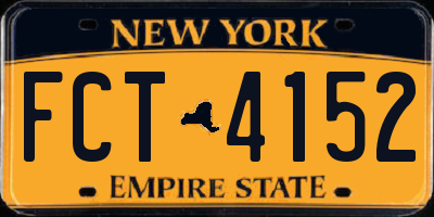 NY license plate FCT4152