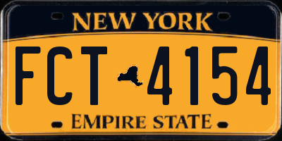 NY license plate FCT4154