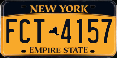 NY license plate FCT4157