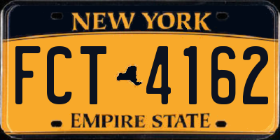 NY license plate FCT4162