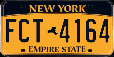 NY license plate FCT4164