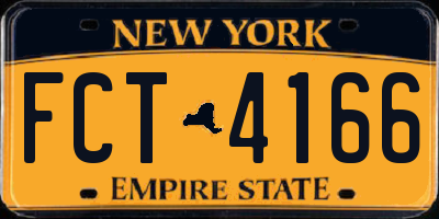 NY license plate FCT4166