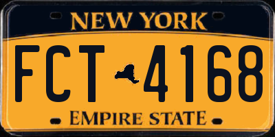 NY license plate FCT4168