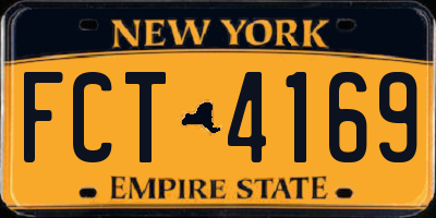 NY license plate FCT4169