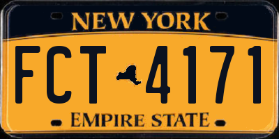 NY license plate FCT4171