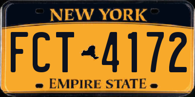NY license plate FCT4172