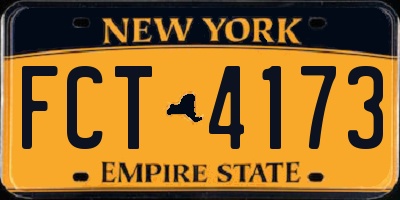NY license plate FCT4173