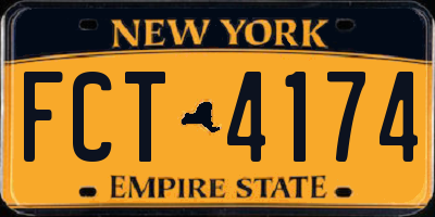 NY license plate FCT4174