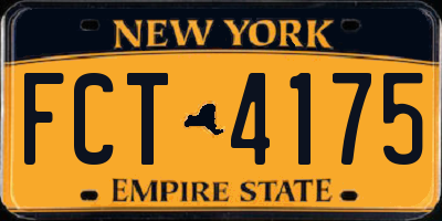 NY license plate FCT4175