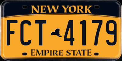 NY license plate FCT4179