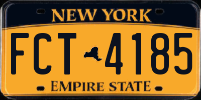 NY license plate FCT4185