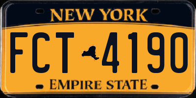 NY license plate FCT4190