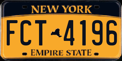 NY license plate FCT4196