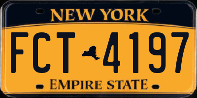 NY license plate FCT4197