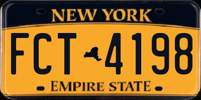 NY license plate FCT4198