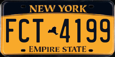 NY license plate FCT4199