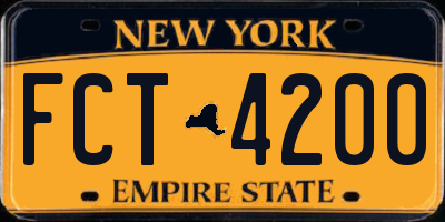 NY license plate FCT4200