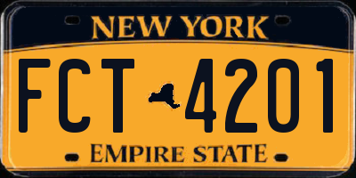NY license plate FCT4201