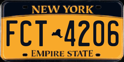 NY license plate FCT4206