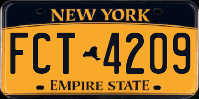 NY license plate FCT4209