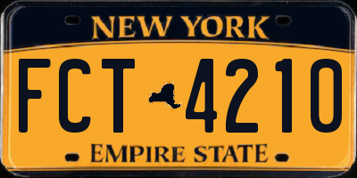 NY license plate FCT4210