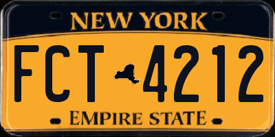 NY license plate FCT4212