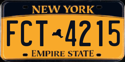 NY license plate FCT4215