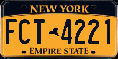 NY license plate FCT4221
