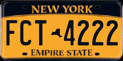 NY license plate FCT4222