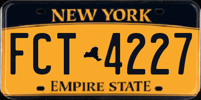NY license plate FCT4227