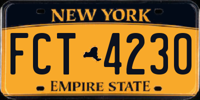NY license plate FCT4230