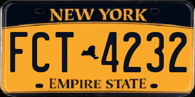 NY license plate FCT4232
