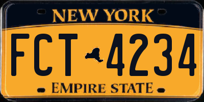 NY license plate FCT4234