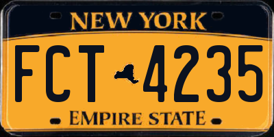 NY license plate FCT4235
