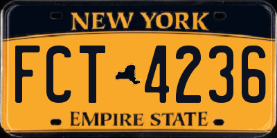 NY license plate FCT4236