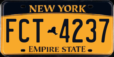 NY license plate FCT4237