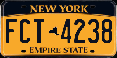 NY license plate FCT4238